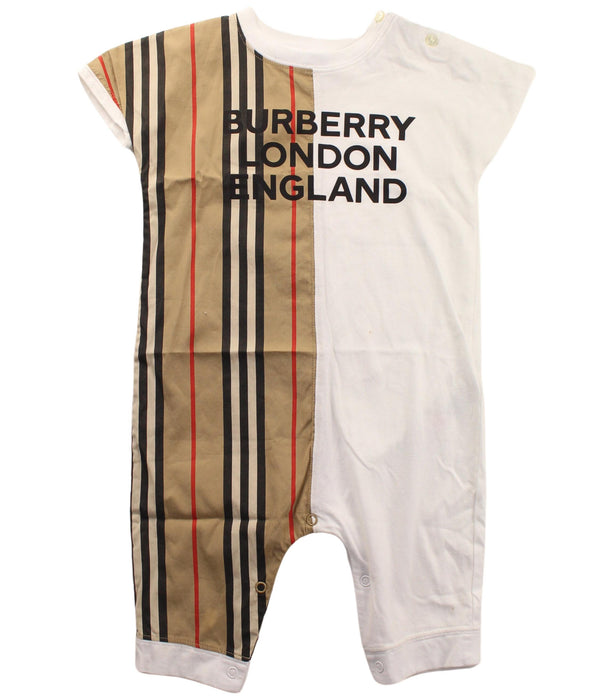 A Red Short Sleeve Rompers from Burberry in size 6-12M for boy. (Front View)