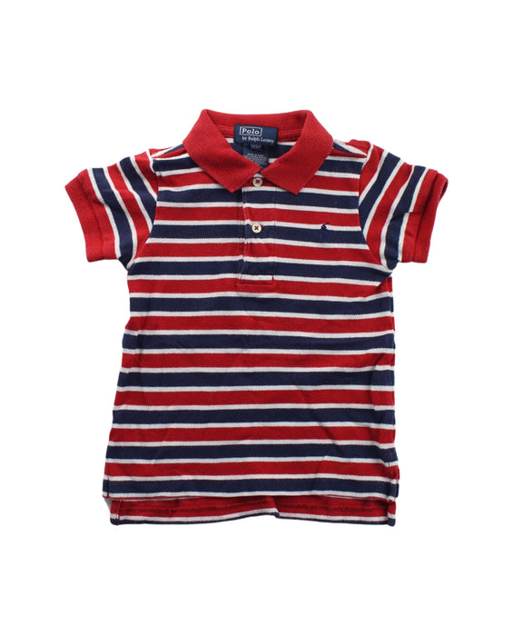 A Blue Short Sleeve Polos from Polo Ralph Lauren in size 6-12M for boy. (Front View)