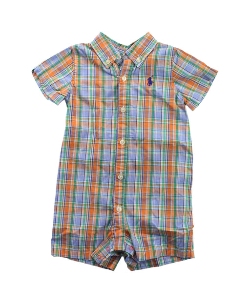 A Blue Short Sleeve Rompers from Ralph Lauren in size 3-6M for boy. (Front View)