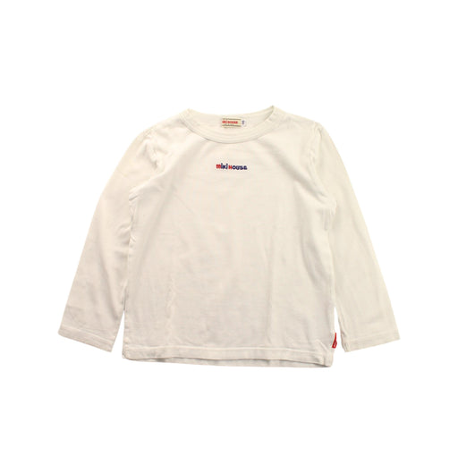 A White Long Sleeve Tops from Miki House in size 4T for neutral. (Front View)