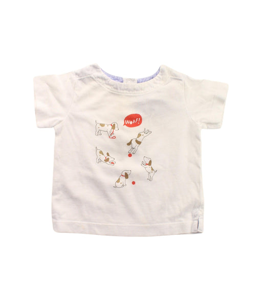 A White Short Sleeve T Shirts from Jacadi in size 3-6M for girl. (Front View)