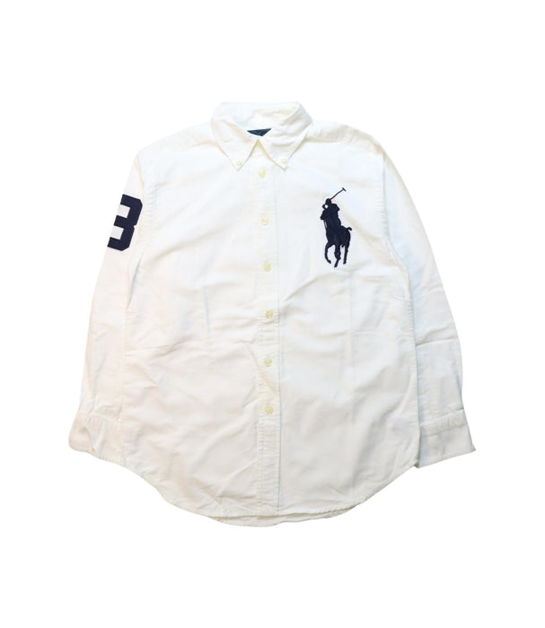 A White Long Sleeve Shirts from Ralph Lauren in size 8Y for boy. (Front View)