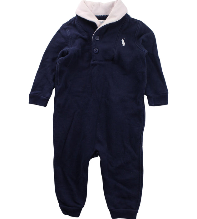A Blue Long Sleeve Jumpsuits from Ralph Lauren in size 6-12M for boy. (Front View)