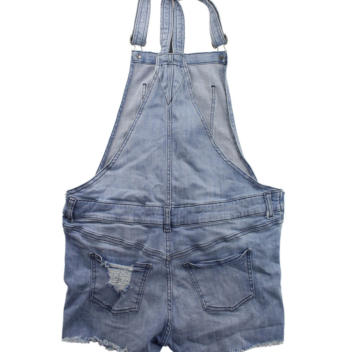 A Blue Overall Shorts from DL1961 in size XS for maternity. (Back View)