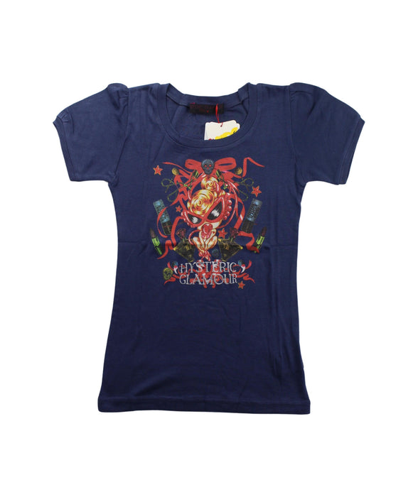 A Blue Short Sleeve T Shirts from Hysteric Mini in size 10Y for girl. (Front View)