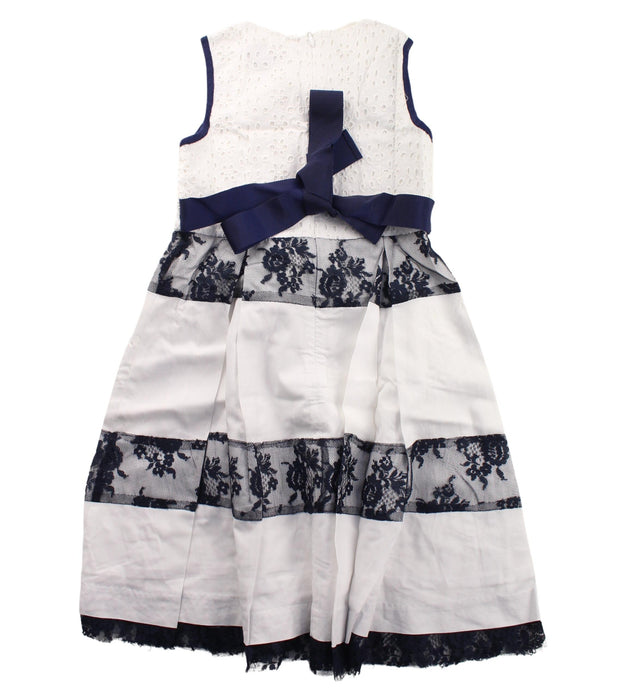 A Blue Sleeveless Dresses from Nicholas & Bears in size 4T for girl. (Back View)