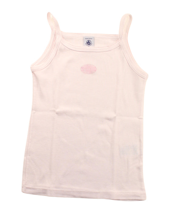 A White Sleeveless T Shirts from Petit Bateau in size 6T for girl. (Front View)