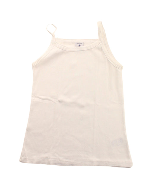 A White Sleeveless T Shirts from Petit Bateau in size 6T for girl. (Front View)
