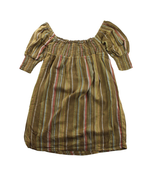 A Green Short Sleeve Dresses from Excuse My French in size 6T for girl. (Front View)