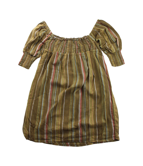 A Green Short Sleeve Dresses from Excuse My French in size 6T for girl. (Front View)