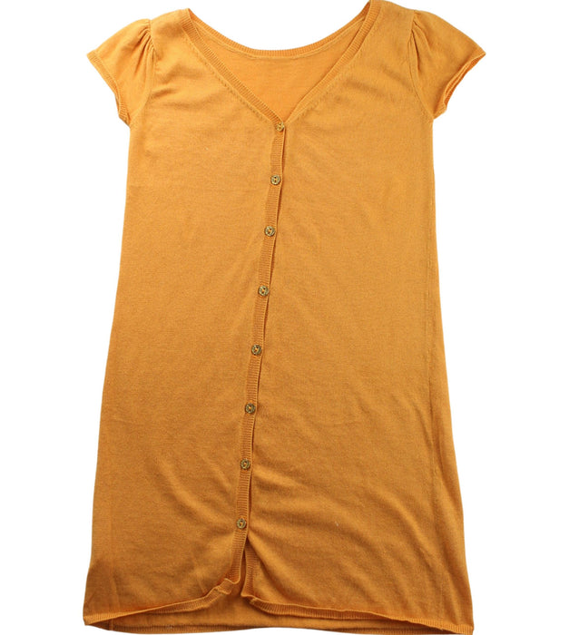 A Yellow Short Sleeve Dresses from Excuse My French in size 6T for girl. (Back View)