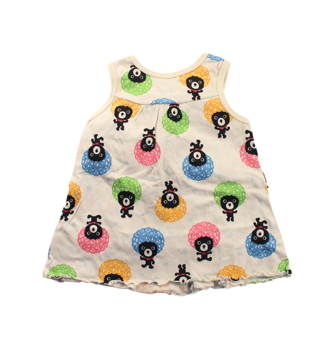 A White Sleeveless Dresses from Miki House in size 4T for girl. (Back View)