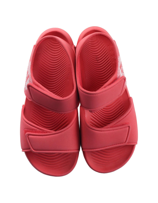 A Red Sandals from Adidas in size 7Y for boy. (Back View)
