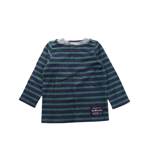 A Blue Long Sleeve T Shirts from Miki House in size 18-24M for boy. (Front View)