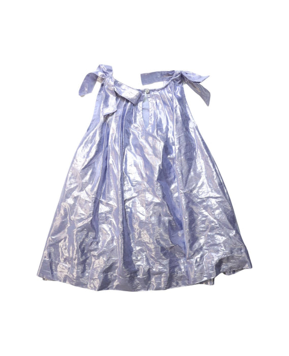 A Purple Sleeveless Dresses from Velveteen in size 2T for girl. (Back View)