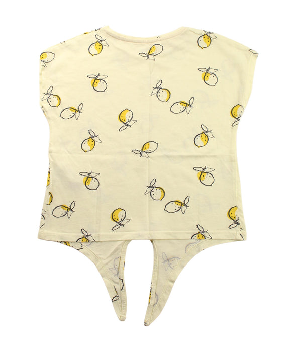 A Ivory Short Sleeve T Shirts from Vertbaudet in size 5T for girl. (Back View)