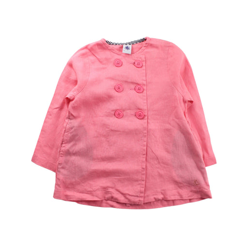 A Pink Coats from Petit Bateau in size 3T for girl. (Front View)