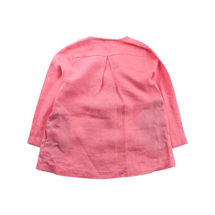 A Pink Coats from Petit Bateau in size 3T for girl. (Back View)