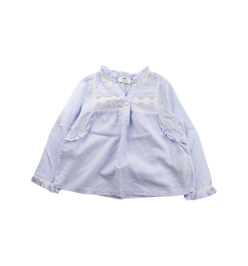 A Blue Long Sleeve Tops from Cyrillus in size 4T for girl. (Front View)