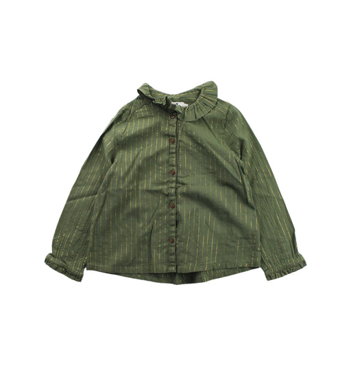 A Green Long Sleeve Shirts from Cyrillus in size 4T for girl. (Front View)