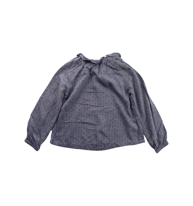 A Grey Long Sleeve Tops from Cyrillus in size 3T for girl. (Back View)