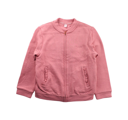 A Pink Zippered Sweatshirts from Lili Gaufrette in size 8Y for girl. (Front View)