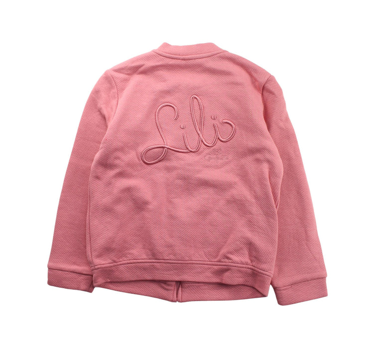 A Pink Zippered Sweatshirts from Lili Gaufrette in size 8Y for girl. (Back View)