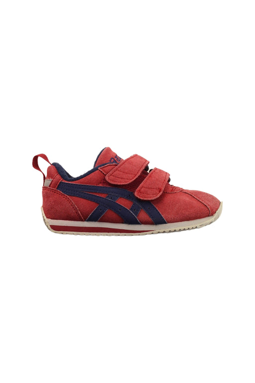 A Red Sneakers from ASICS in size 3T for boy. (Front View)