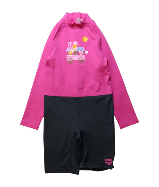A Multicolour Swimsuits from Arena in size 5T for girl. (Front View)