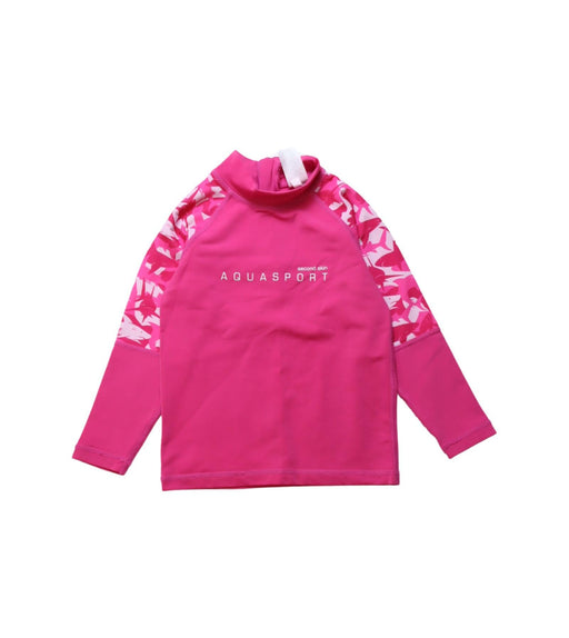 A Pink Rash Guards from Aquasport in size 2T for girl. (Front View)
