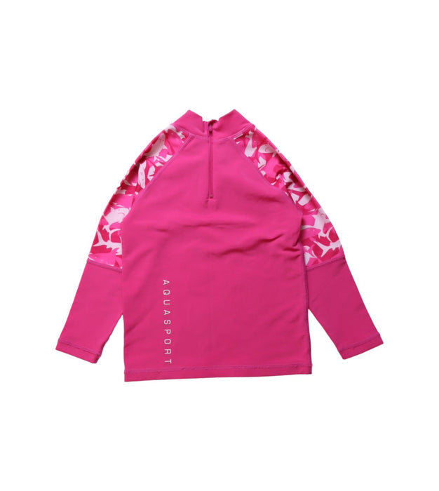 A Pink Rash Guards from Aquasport in size 2T for girl. (Back View)