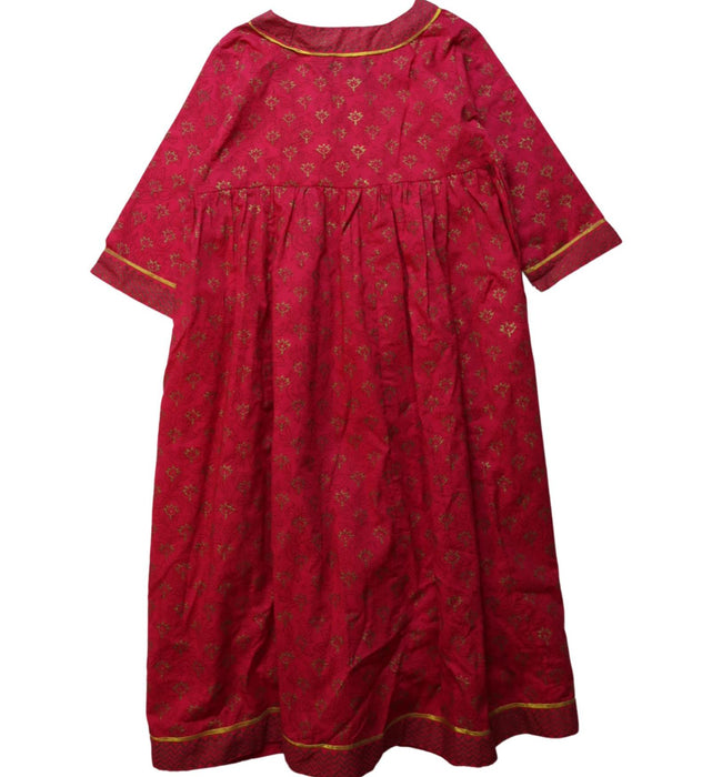 A Multicolour Long Sleeve Dresses from Fabindia in size 4T for girl. (Back View)