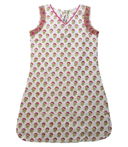 A Multicolour Sleeveless Dresses from Fabindia in size 6T for girl. (Front View)