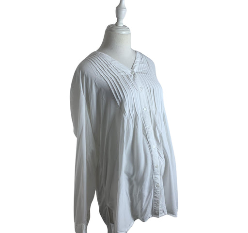 A White Long Sleeve Tops from Seraphine in size S for maternity. (Front View)
