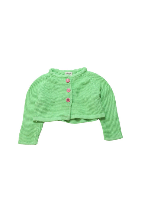 A Green Cardigans from Frugi in size 6-12M for girl. (Front View)