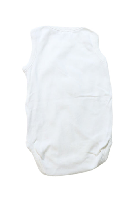 A White Sleeveless Bodysuits from Newbie in size 3-6M for neutral. (Back View)