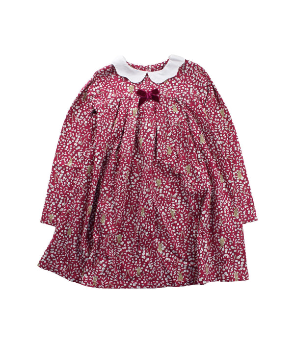 A Red Long Sleeve Dresses from Confiture in size 5T for girl. (Front View)