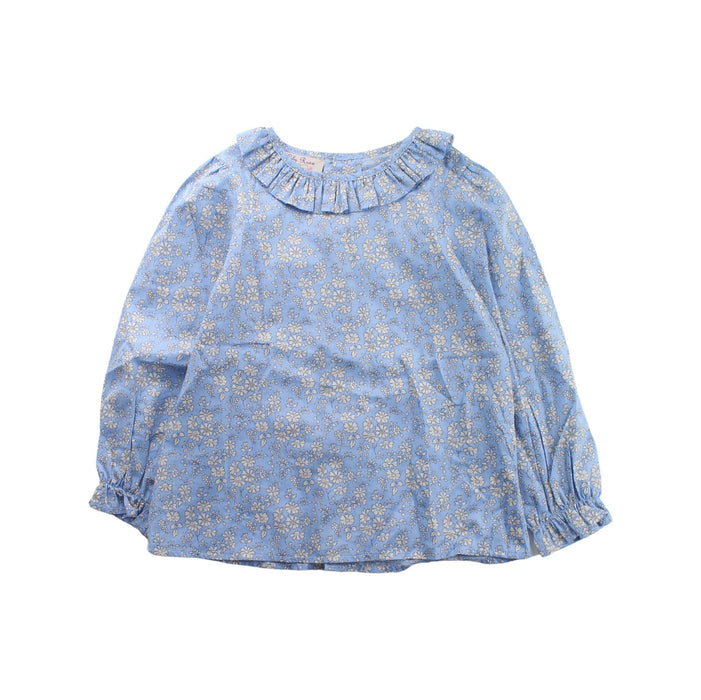 A Blue Long Sleeve Tops from Lily Rose in size 4T for girl. (Front View)