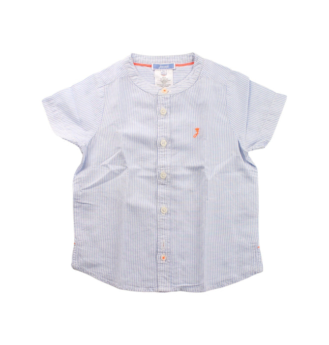 A Blue Short Sleeve Shirts from Jacadi in size 3T for girl. (Front View)