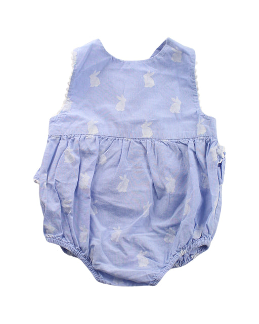 A Blue Sleeveless Bodysuits from Jacadi in size 6-12M for girl. (Front View)