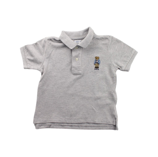 A Grey Short Sleeve Polos from Ralph Lauren in size 2T for boy. (Front View)
