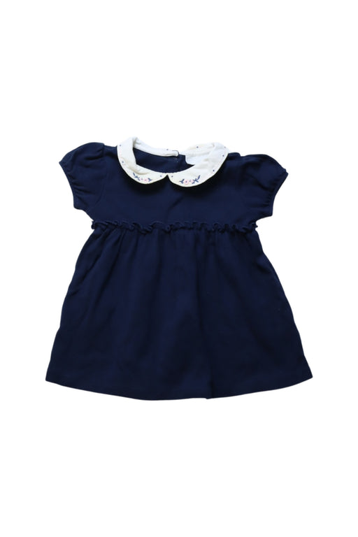 A Navy Dress Sets from The Little White Company in size 3-6M for girl. (Front View)