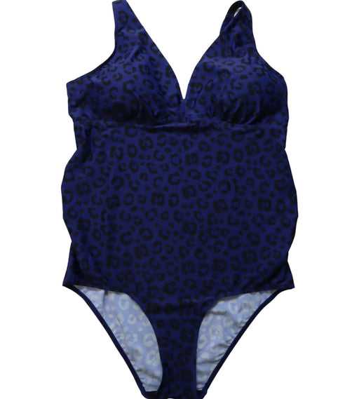 A Blue Swimsuits from Jojo Maman Bébé in size L for maternity. (Front View)