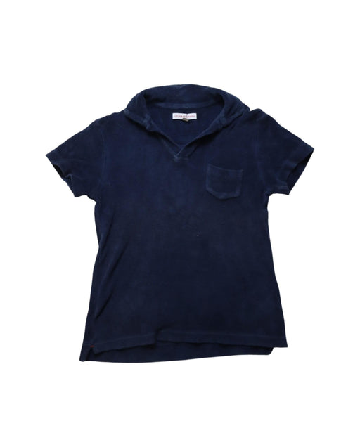 A Navy Short Sleeve Polos from Orlebar Brown in size 6T for girl. (Front View)