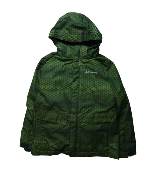 A Green Ski Jackets from Columbia in size 8Y for boy. (Front View)
