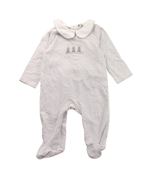 A Grey Onesies from Lapinou in size 3-6M for girl. (Front View)