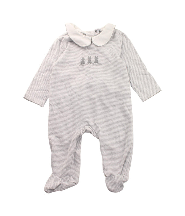 A Grey Onesies from Lapinou in size 3-6M for girl. (Front View)