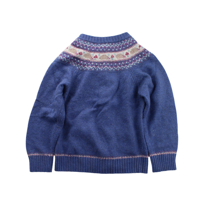 A Blue Cardigans from Jojo Maman Bébé in size 5T for girl. (Back View)