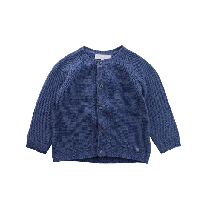 A Blue Cardigans from Tartine et Chocolat in size 5T for boy. (Front View)