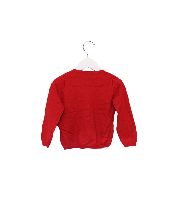 A Red Cardigans from Petit Bateau in size 4T for girl. (Back View)